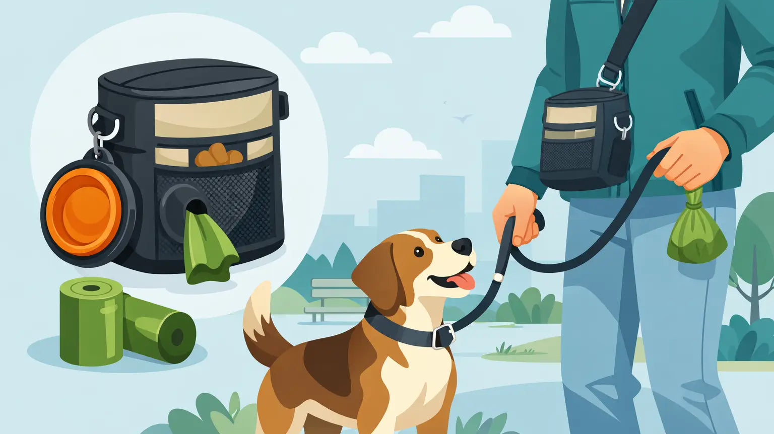 Dog Walking Bag with Poo Bag Dispenser