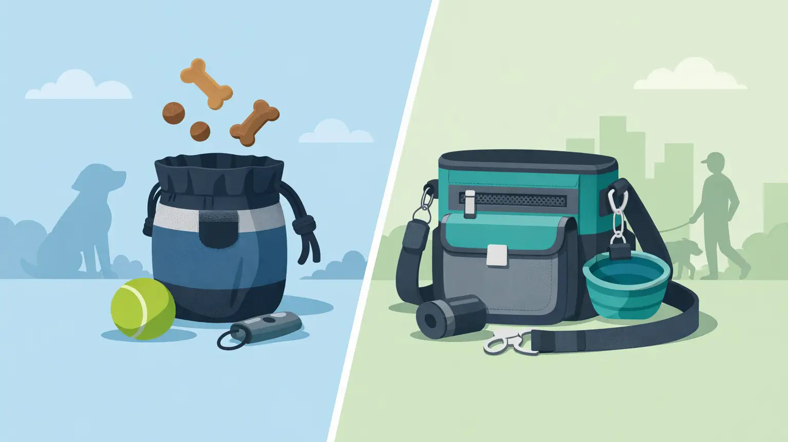 Treat Pouch versus Dog Walking Bag