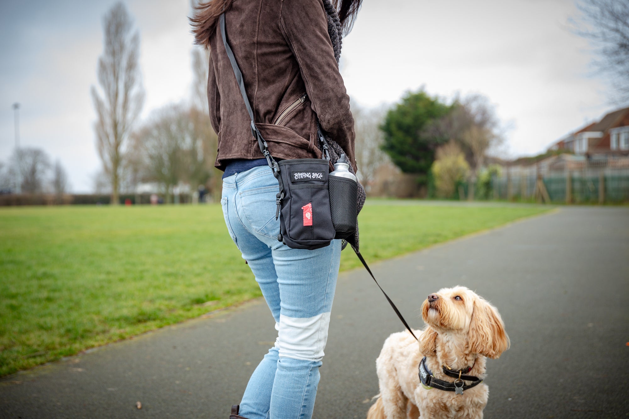 Large Dog Treat Bag - Black Barking Bags
