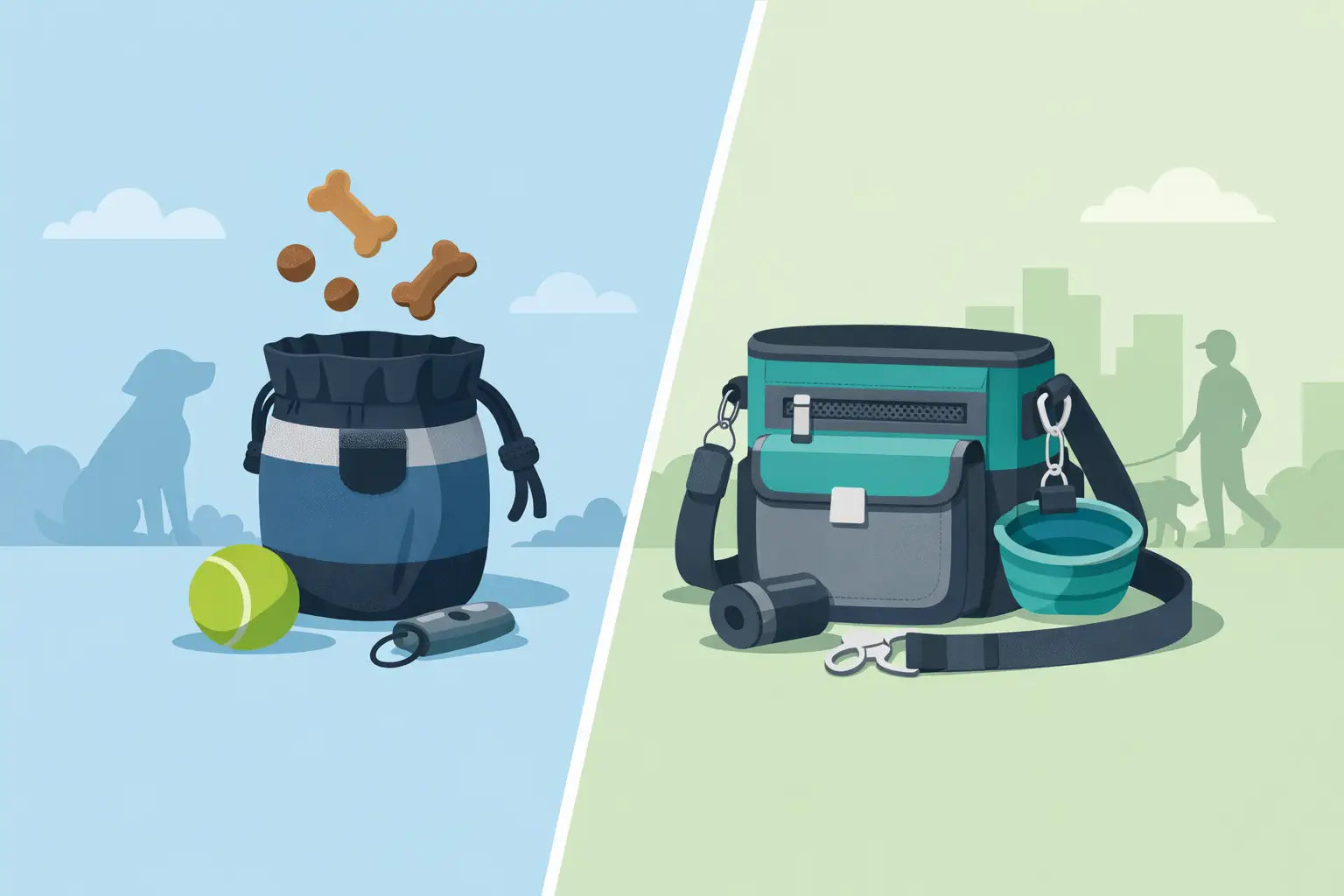 Treat Pouch versus Dog Walking Bag