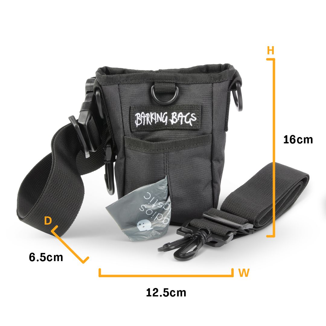 The Treat Bag - Black | Dog Treat & Training Bag | Barking Bags